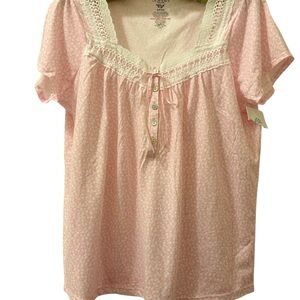 Pink Lace Trim Pajama Set NWT